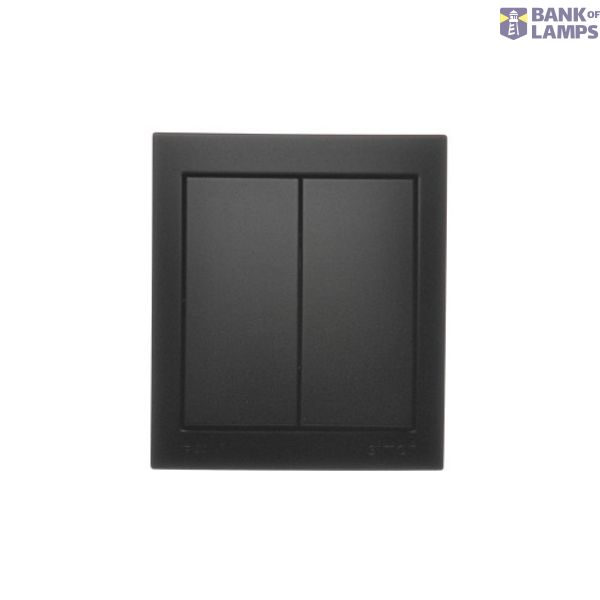 Splash-proof two gang switch, 10AX, black matt image 1