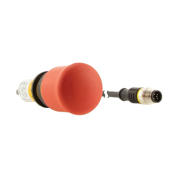 C22-PV-K02-P10 Emergency stop/emergency switching off pushbutton, Mushroom-shaped, 38 mm, Pull-to-release function, 2 NC, Cable (black) with M12A plug, 5 pole, 0.2 m image 14