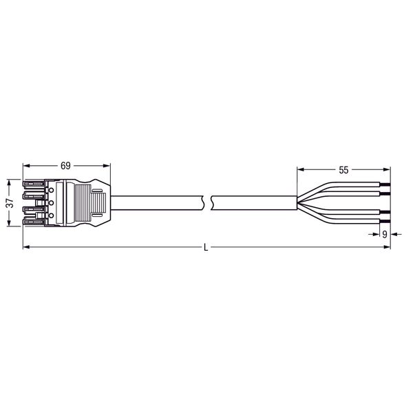 pre-assembled connecting cable;Eca;Socket/open-ended;light green image 2