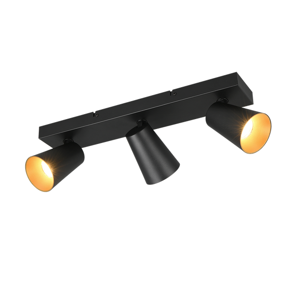 Sharp spot 3-pc GU10 matt black/gold image 1