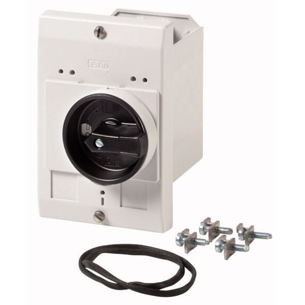 E-PKZ0-G Insulated enclosure, E-PKZ0, H x W x D = 129 x 85 x 124 mm, flush-mounted, rotary handle, black/gray, IP55 image 1