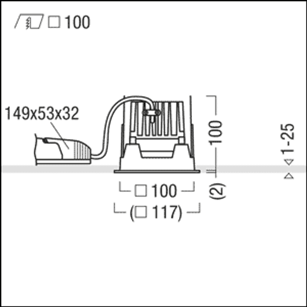 PANOS INF Q100L 15W 940 LDO FL-BK TL - LED ceiling-recessed luminaire image 3