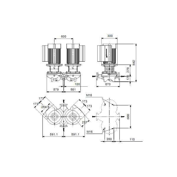 In-line circulator pump TPED 100-200/4-S-A-F-A-BQQE 3X400 50Hz image 2