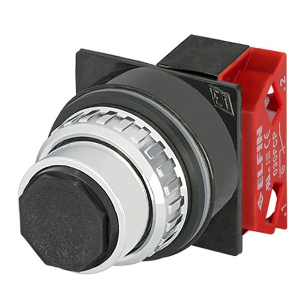 Push-button without guard, black, N.C. image 1