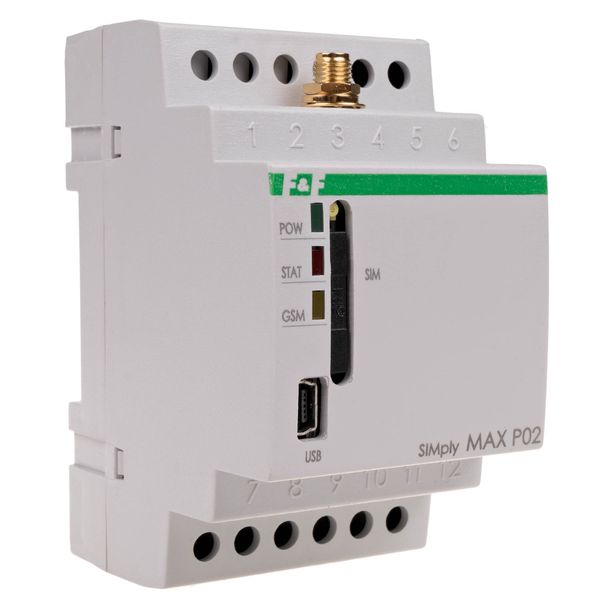 GSM remote control relay (CLIP); 2xOUT, 2xIN; gate control; 230V AC; 2NO/NC; DIN rail mounting image 3