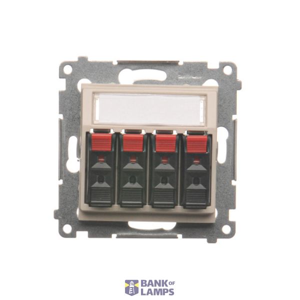 Quadruple loudspeaker socket, cream white/electro white image 1