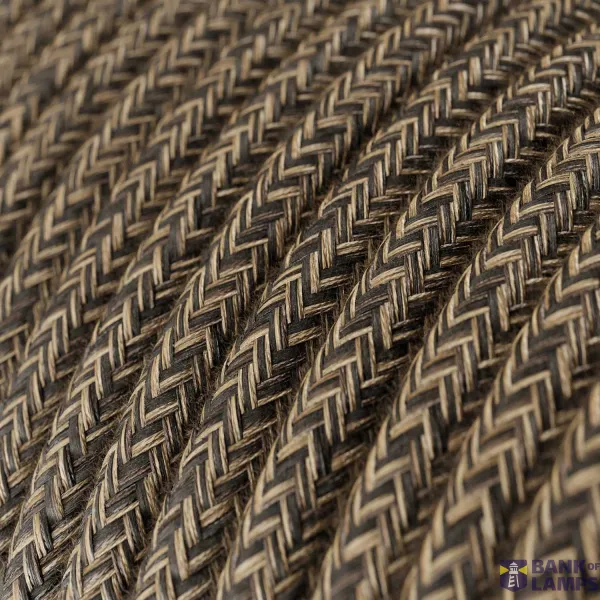 Linen Brown Melange Textile Cable - The Original Creative-Cables - RN04 round 2x0.75mm / 3x0.75mm image 2