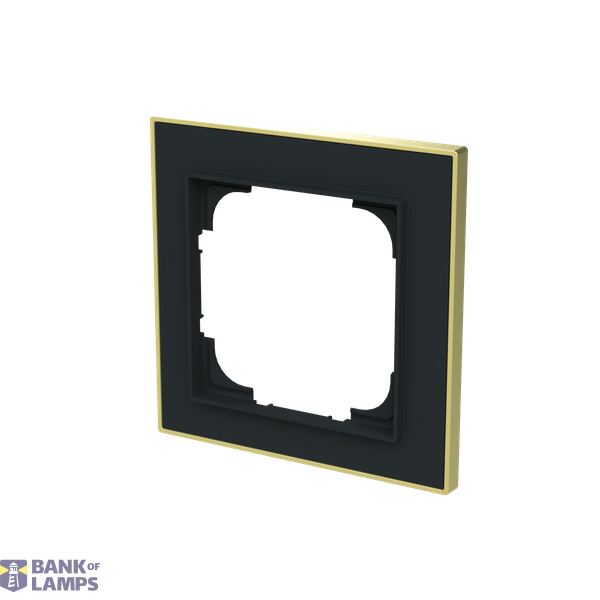 1721-453M-500 Cover  with decor ring, 1gang black matt gold image 2