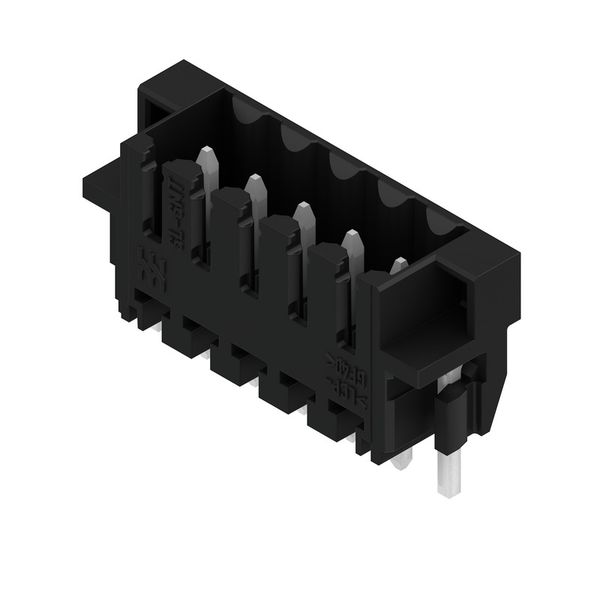 PCB plug-in connector, male header, Clip-on flange, THT/THR solder connection, 3.50 mm, Number of poles: 5, 180°, Solder pin length (l): 3.2 mm, tinned, black, Box image 2