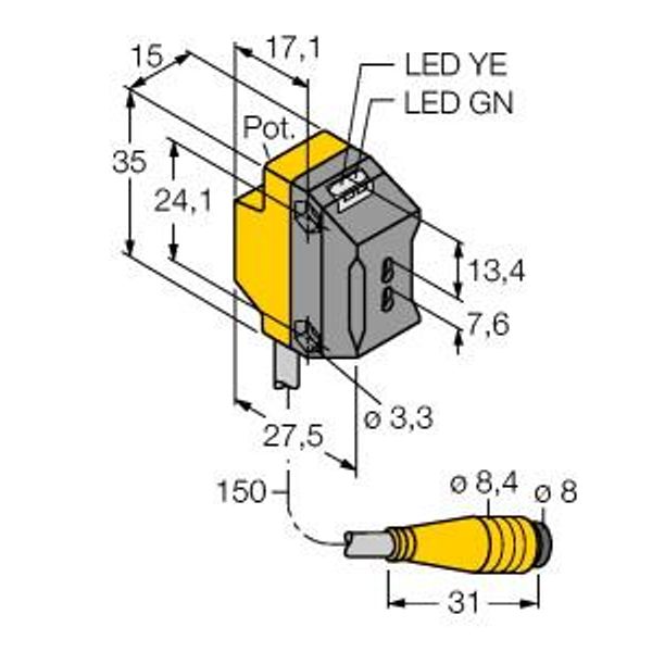 Photoelectric Sensor Photoelectric Sensor for Plastic Fibers   QS18VP6FPQ image 1