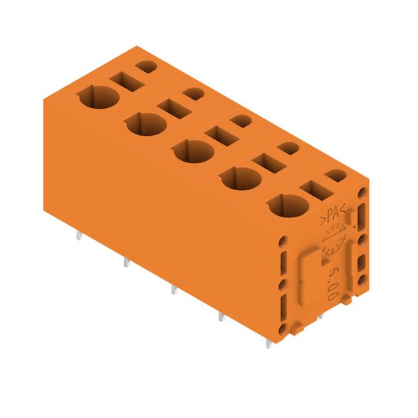 Printed circuit board terminals, 7.50 mm, Number of poles: 5, 180°, Solder pin length (l): 3.5 mm, tinned, orange, PUSH IN without actuator, Box image 1