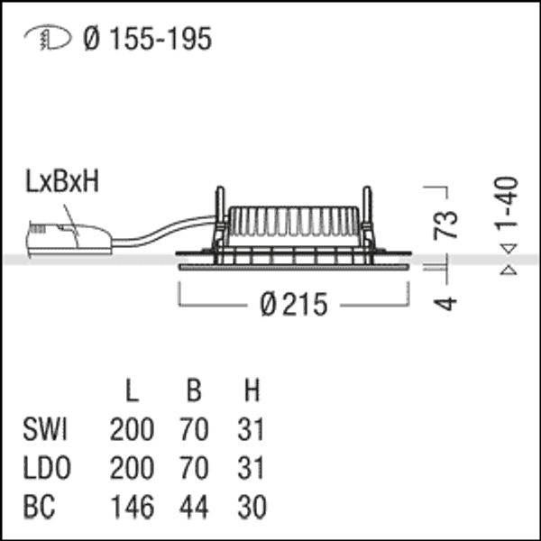 PANOS R R150 1k-940 LDO L AL RET WH - LED ceiling-recessed luminaire image 4