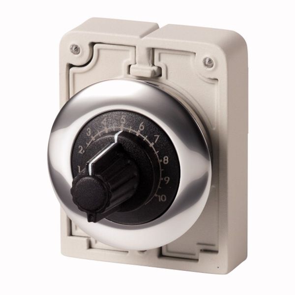 M30C-FR100K Potentiometer, flat front, M30, 30.5 mm, R 100 k„¦, P 0.5 W, Metal bezel image 1