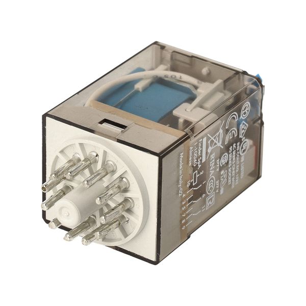 Rel. 3CO 10A/24VDC/AgCdO/Test button/Mech.ind/LED/diode (60.13.9.024.2074) image 4