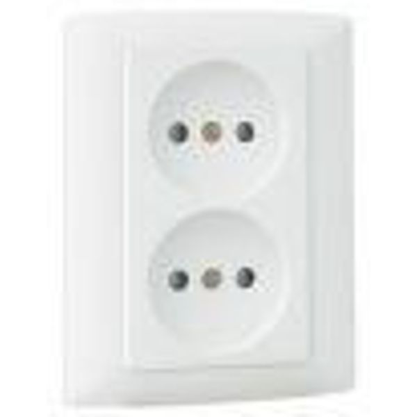 MONOBLOC DOUB SAF SINGLE PHASE SOCKET IVORY image 1