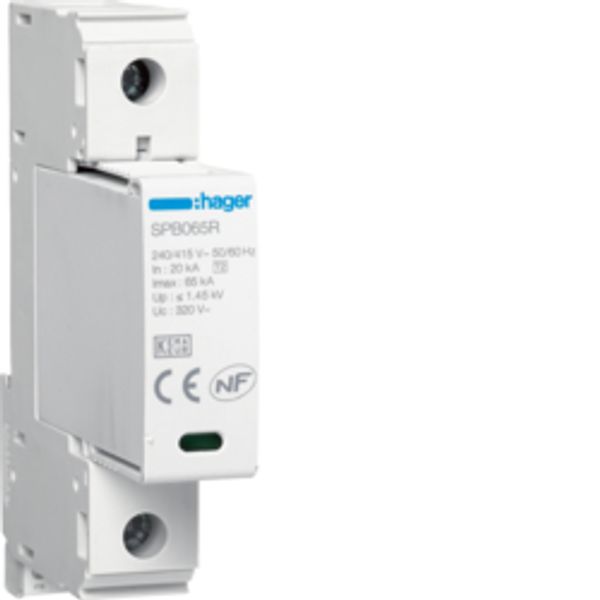 Surge arrester T2 1P 65kA 1.35kV TNC + AUXILIARY CONTACT image 1
