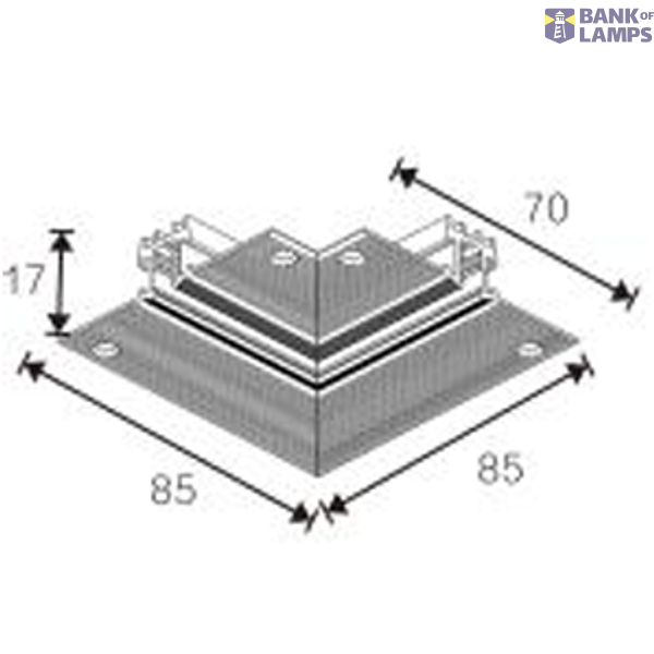 Horizontal  90° connector, White, Trimless Recessed image 2