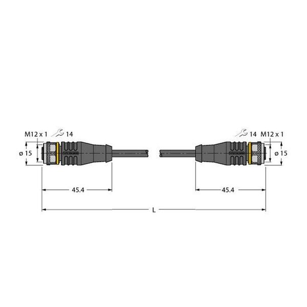 Actuator and Sensor Cable, PUR Extension Cable   RKS4.5T-5-RKS4.5T/TXL image 1