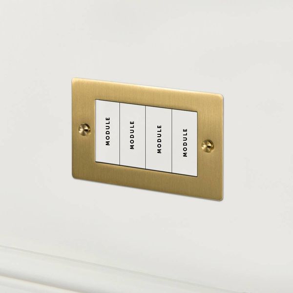 2G EURO PLATE - 4 MOD / BRASS image 1