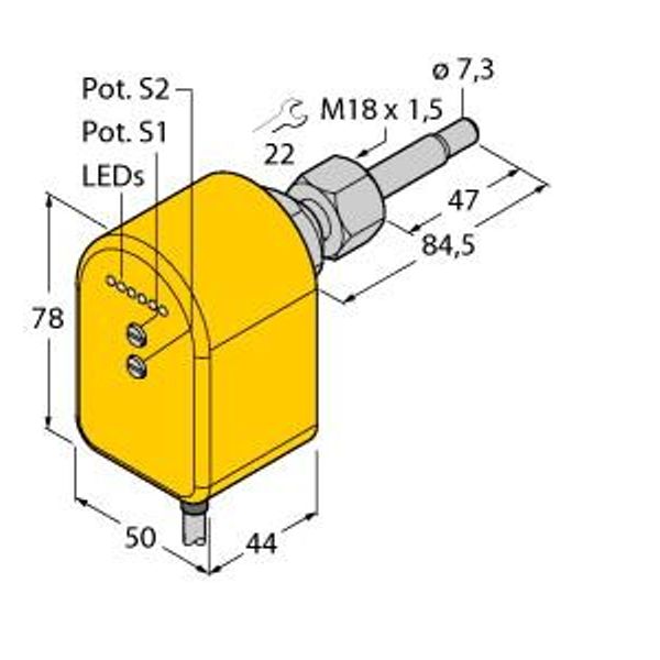 Freely Rotatable FTCST Flow Sensor Monitoring of Flow Speed and Medium Temperature   FTCST-A4P-2ARX/115VAC image 1