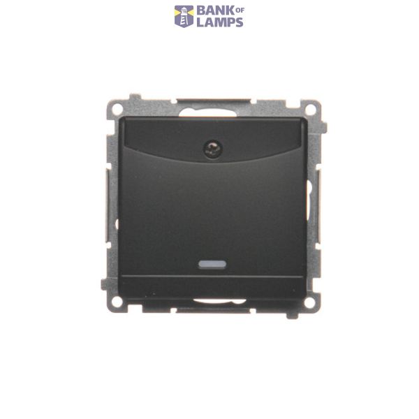 Hotel room switch with indicator light, black matt image 1