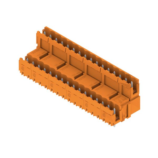 PCB plug-in connector, male header, Dovetails for fixing blocks, THT solder connection, 5.08 mm, Number of poles: 32, 180°, Solder pin length (l): 3.2 mm, tinned, orange, Box image 3