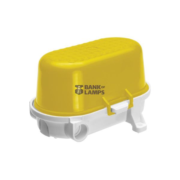 OVAL-7040B/K, E27, 25W, white-bakelite, cover yellow-polypropylene, IP54, signal lamp image 1