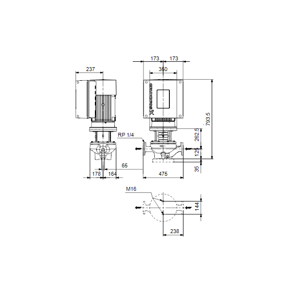 In-line circulator pump TPE 65-460/2-S-A-F-A-BQQE 3X400 50Hz image 2