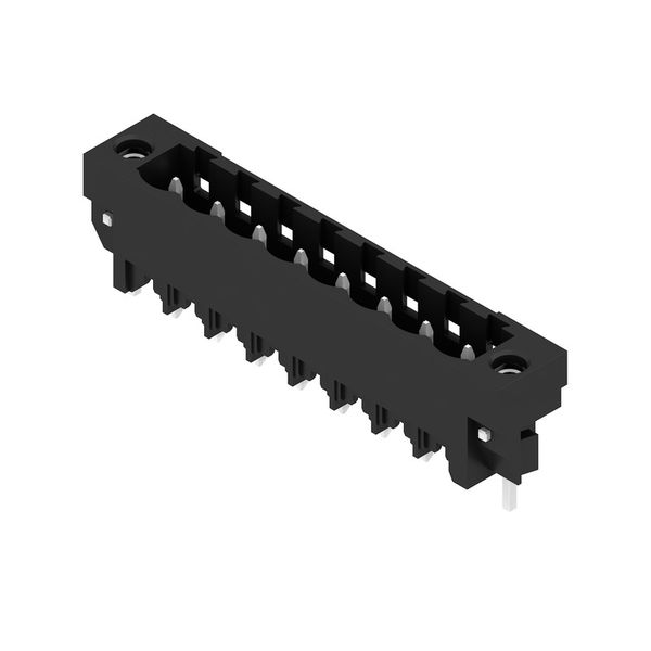 PCB plug-in connector, male header, Solder flange, THT/THR solder connection, 5.00 mm, Number of poles: 8, 180°, Solder pin length (l): 3.2 mm, tinned, black, Box image 4