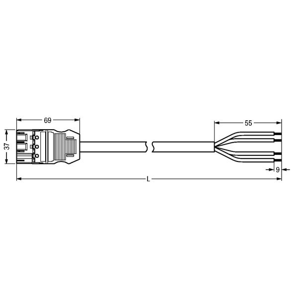 pre-assembled connecting cable;Eca;Socket/open-ended;light green image 3