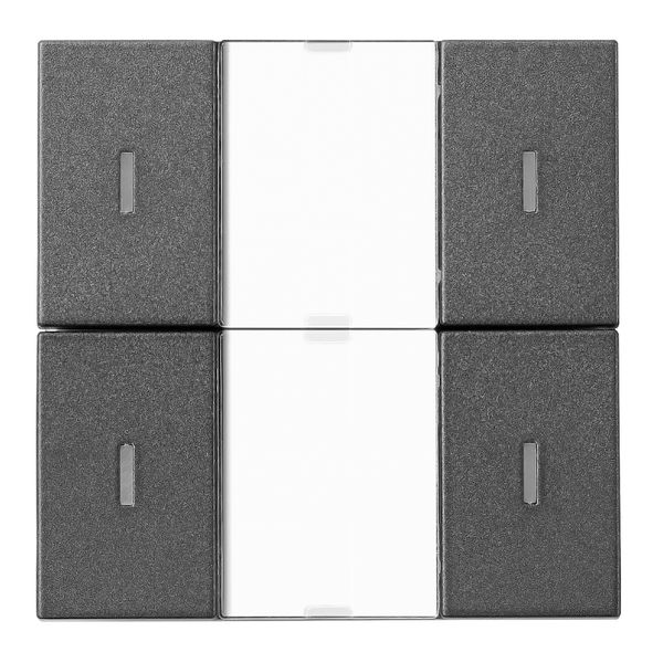 KNX push-button 2-fold with status LED, anthracite image 1