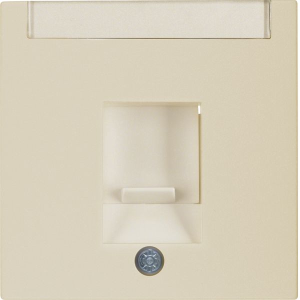 1gang centre plate with dust protection slider S.1 white glossy image 3