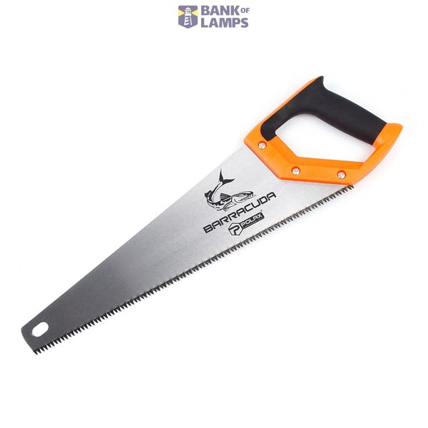 Hand saw for wood "BARRACUDA" 400мм. 3 way sharpened hardened teeth, ergonomic handle, 6TPI image 1