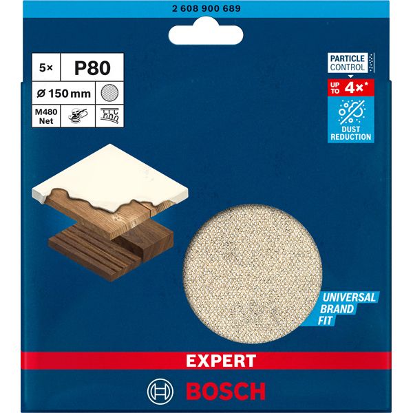 EXPERT M48 Sanding Net for Random Orbital Sanders 15 mm, G 8 5-pc image 3