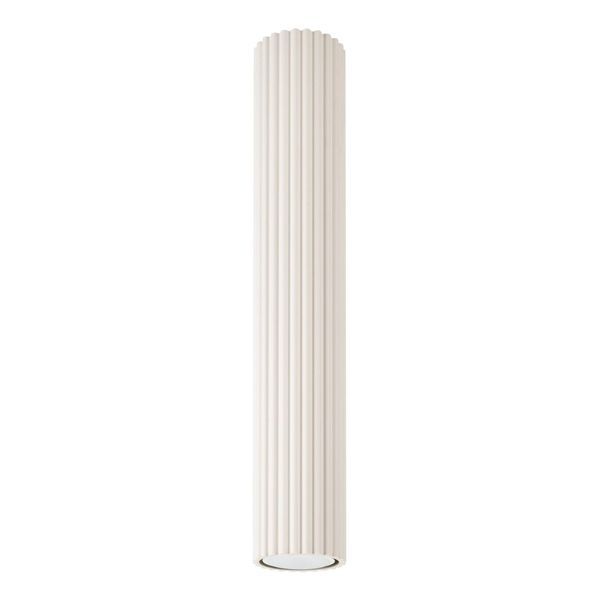 CYLINDRICAL BEIGE CEILING LAMP 40 CM CARBON VERTICAL PATTERN GU10 image 1