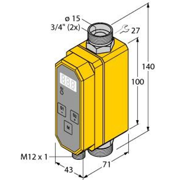 Flow Rate Monitoring Inline Sensor with Integrated Processor   FTCI-3/4D15A4P-2UP8X-H1141 image 1