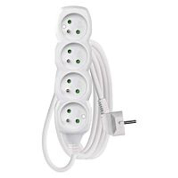 EMOS Extension cord 3m 4-socket white PVC 1.5mm2 image 1
