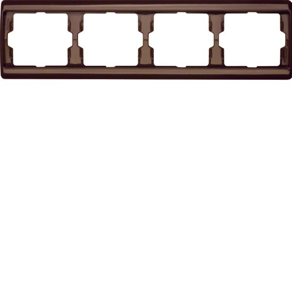 Frame 4gang horizontal Arsys brown, glossy image 1