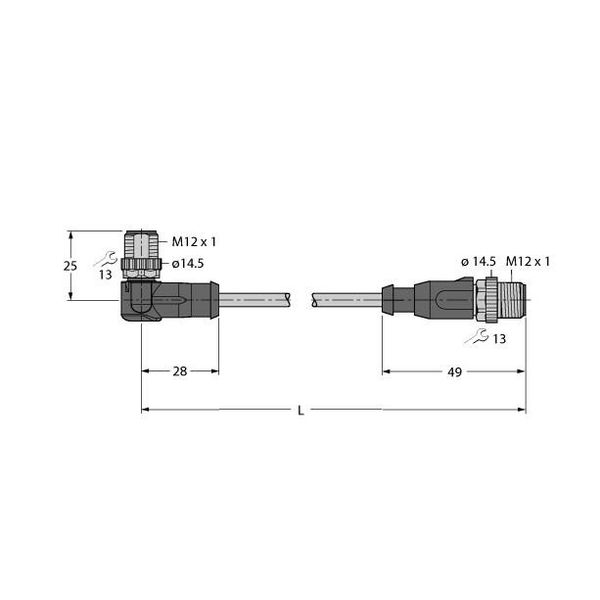 Industrial Ethernet/PROFINET Cable Extension Cable   WSSD-RSSD-4416-0.6M image 2