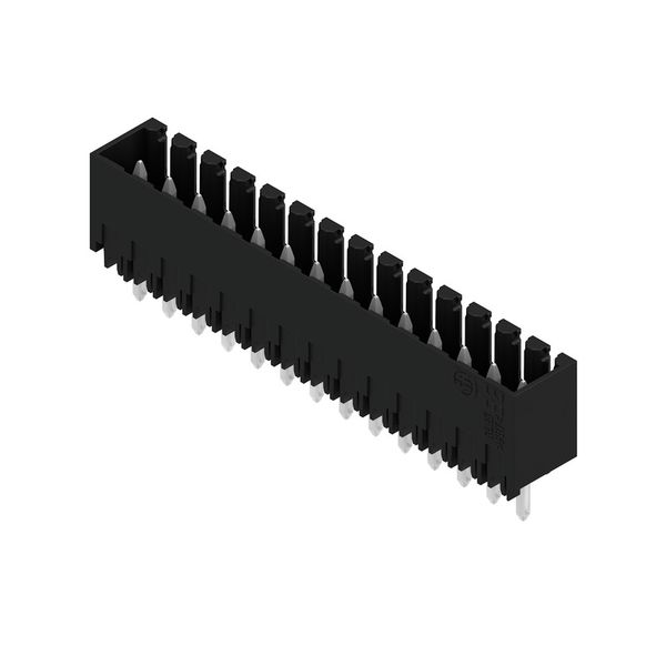 PCB plug-in connector, male header, closed side, THT solder connection, 3.50 mm, Number of poles: 14, 180°, Solder pin length (l): 4.5 mm, tinned, black, Box image 4