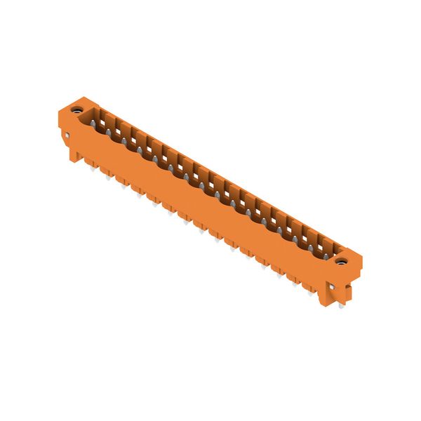 PCB plug-in connector, male header, Solder flange, THT solder connection, 5.08 mm, Number of poles: 16, 180°, Solder pin length (l): 3.2 mm, tinned, orange, Box image 4