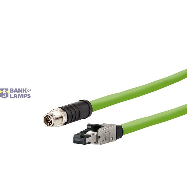M12 Industrial Ethernet cable, X-coded, 10.0 m, M12 plug straight - RJ image 1