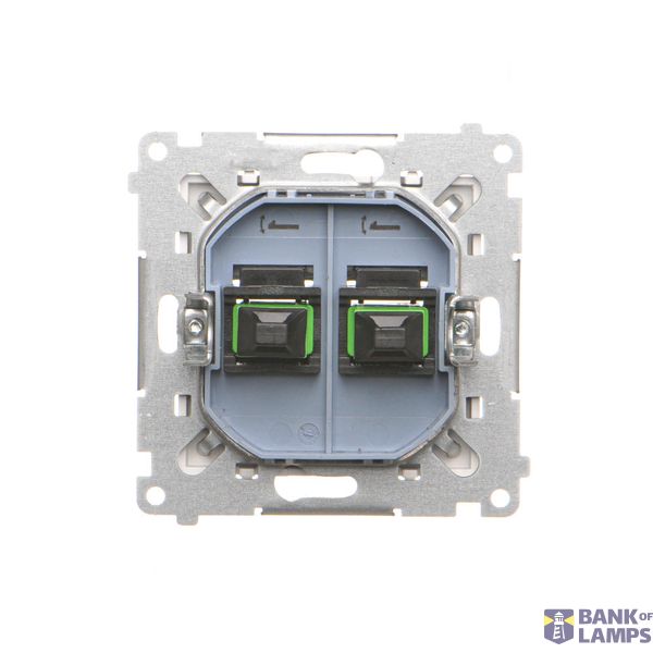 Double socket outlet with earthing and current phase constancy, (Complete product), 16A, 250V, Screw, white image 2