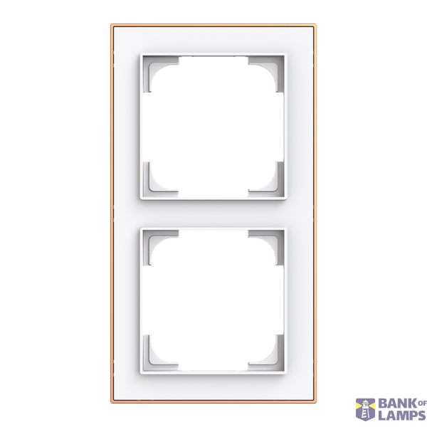 1722-441M-500 Cover  with decor ring, 2gang studio white matt copper image 1