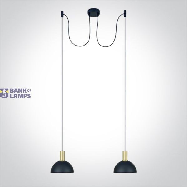 BRUSHED BRASS WITH BLACK SHADE 10W 2xE27 image 1