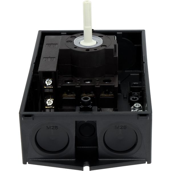 P1-32/I2/SVB-SW/HI11 Main switch, P1, 32 A, surface mounting, 3 pole, 1 N/O, 1 N/C, STOP function, With black rotary handle and locking ring, Lockable in the 0 (Off) posit image 15