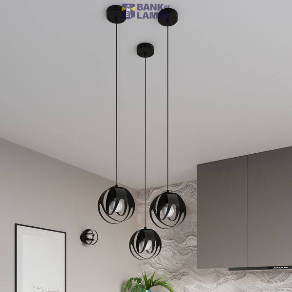HANGING LAMP TULOS 1 BLACK E27 1X60W IP20 image 5