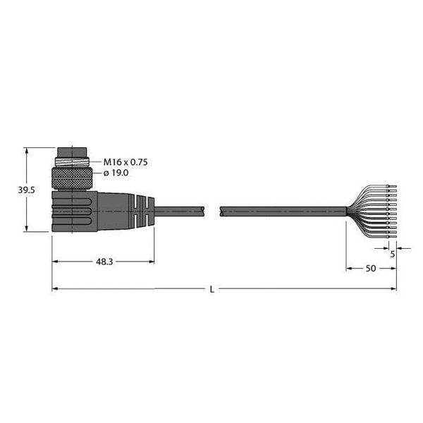 Actuator and sensor cable Connection Cable   BSWM19-E01-2/S90 (OBS) image 1