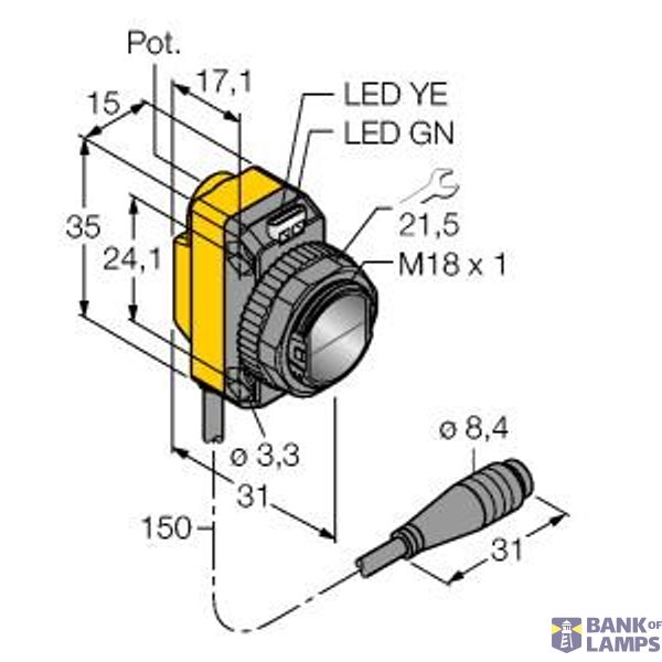 Photoelectric Sensor Diffuse Mode Sensor   QS18VN6DQ image 2