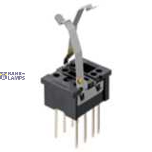 Relay Socket, Square, 8 Pins, Back-Mounting, Wrapping Terminals, With Clip PY  1200E image 1